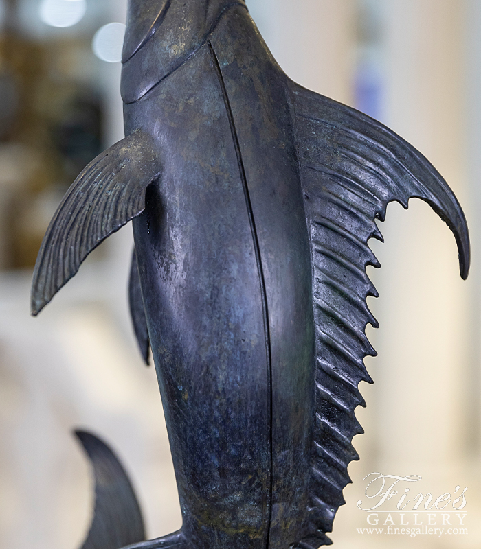 Bronze Statues  - Breaching Marlin Bronze Statue - BS-822